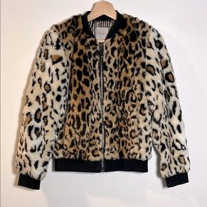 urbancode London Leopard Print Faux Fur Jacket
